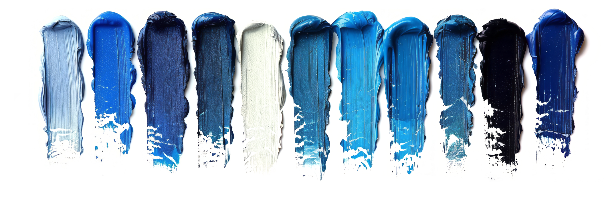 shades of blue paint swatches